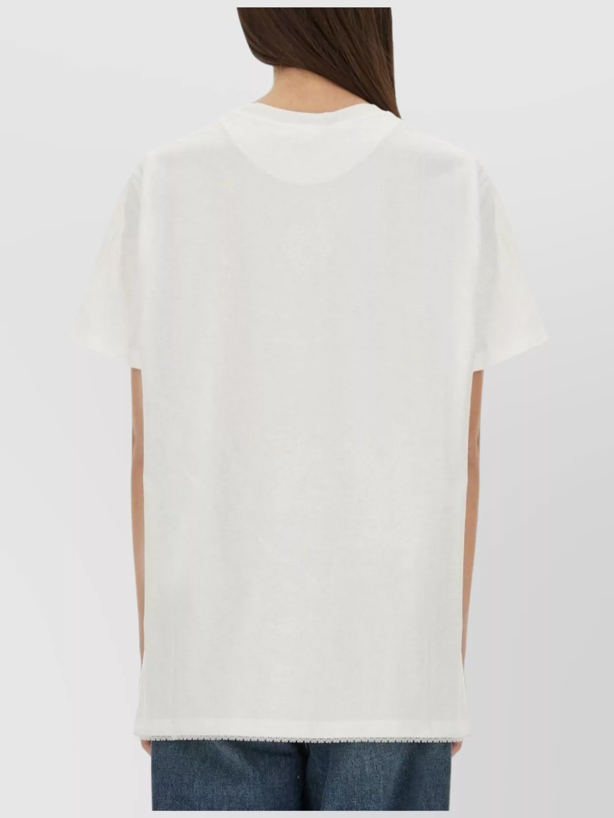Stella Mccartney Relaxed-fit T-shirt With Lace Insert In White