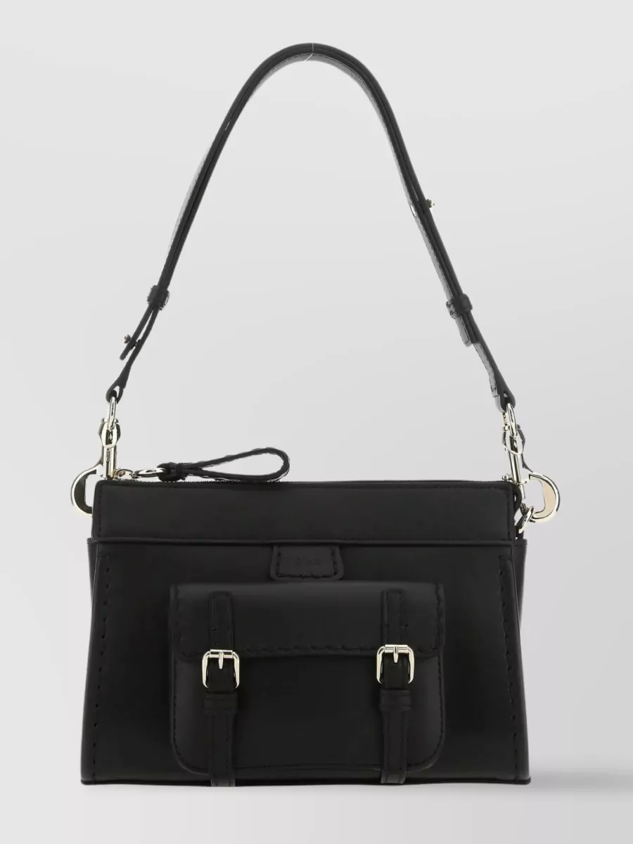Shop Chloé Compact Edith Shoulder Bag In Black