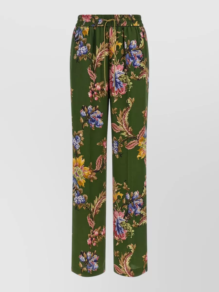 Etro Floral print wide leg trousers
