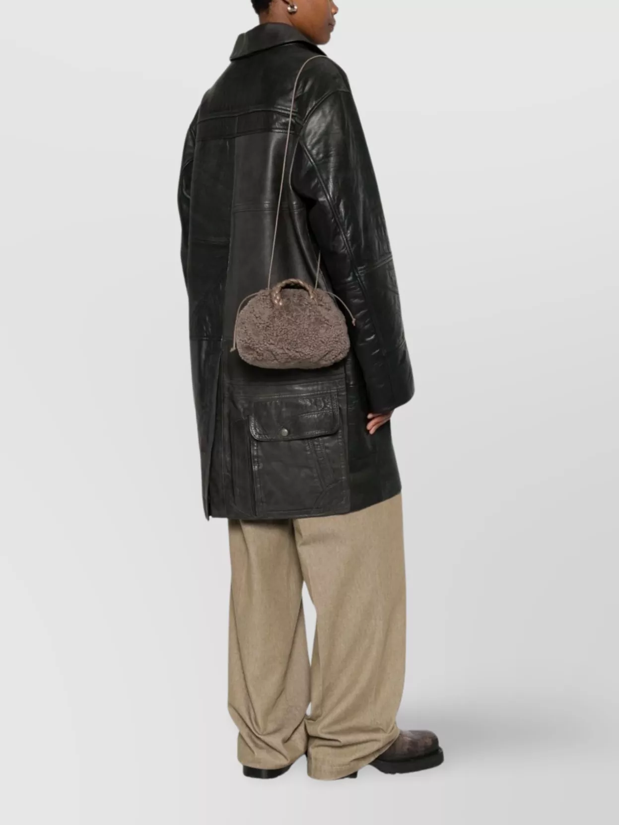 Hereu Braided Handle Shoulder Bag With Adjustable Strap