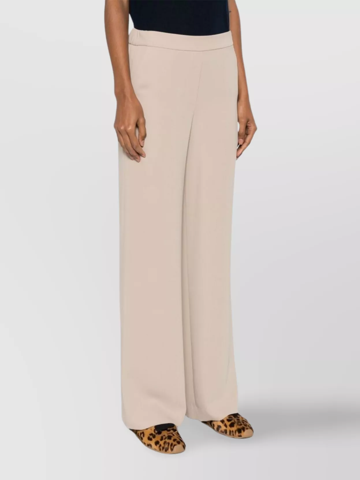 Parosh Straight Leg Trousers Elasticated Waistband