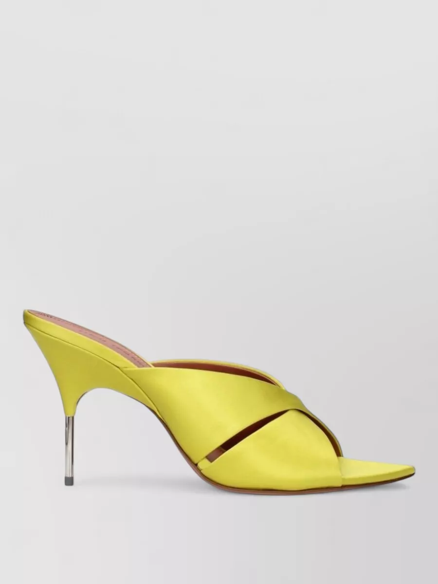 Amina Muaddi Satin Stiletto Mules