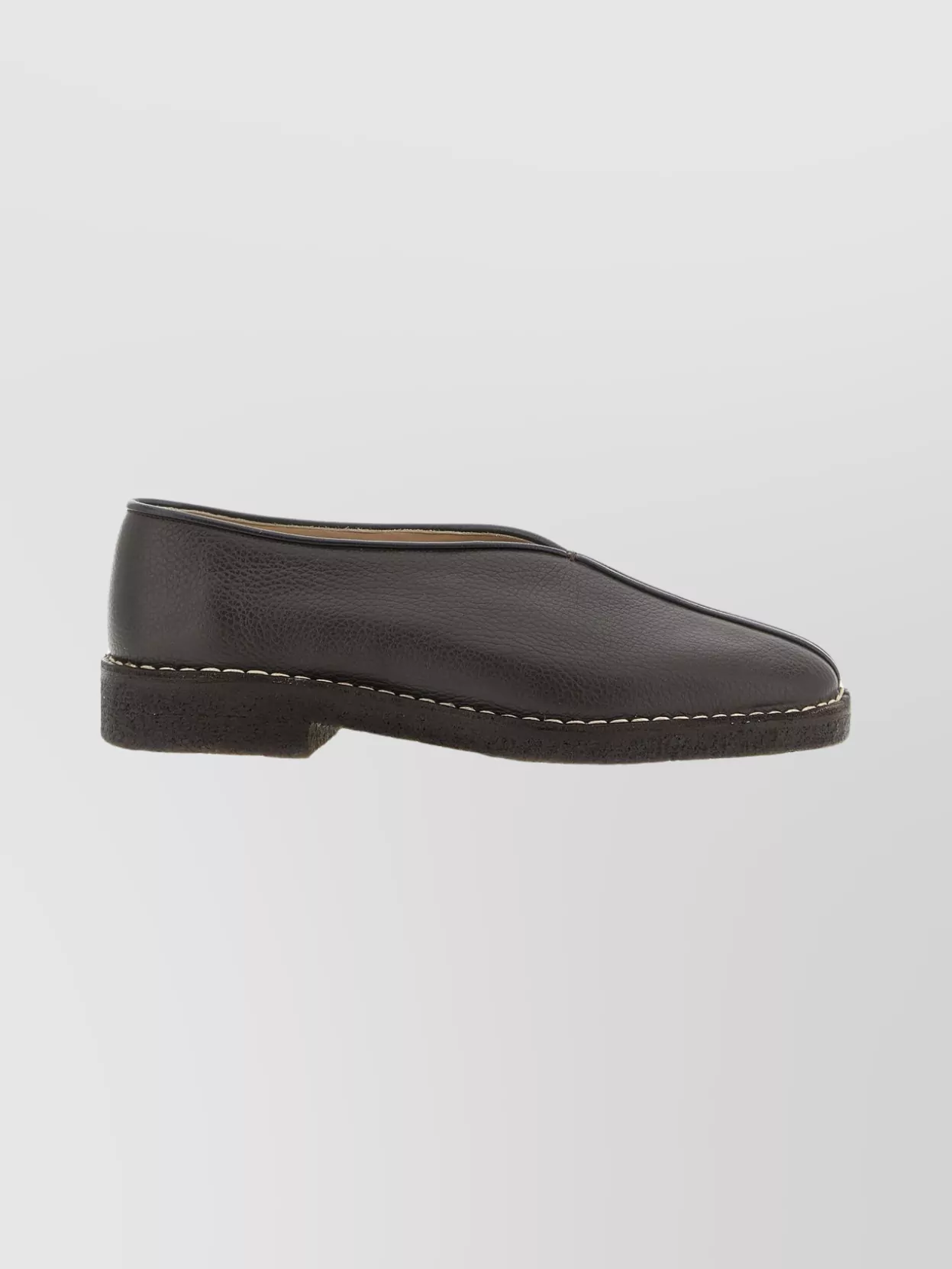 Lemaire Textured Leather Slippers Contrast Stitching