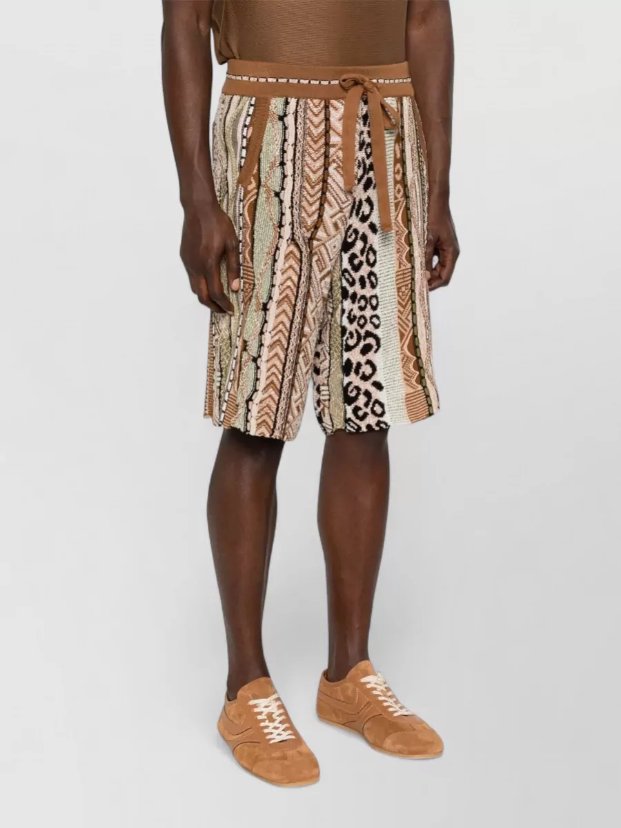 Laneus Cotton Blend Printed Bermuda Shorts
