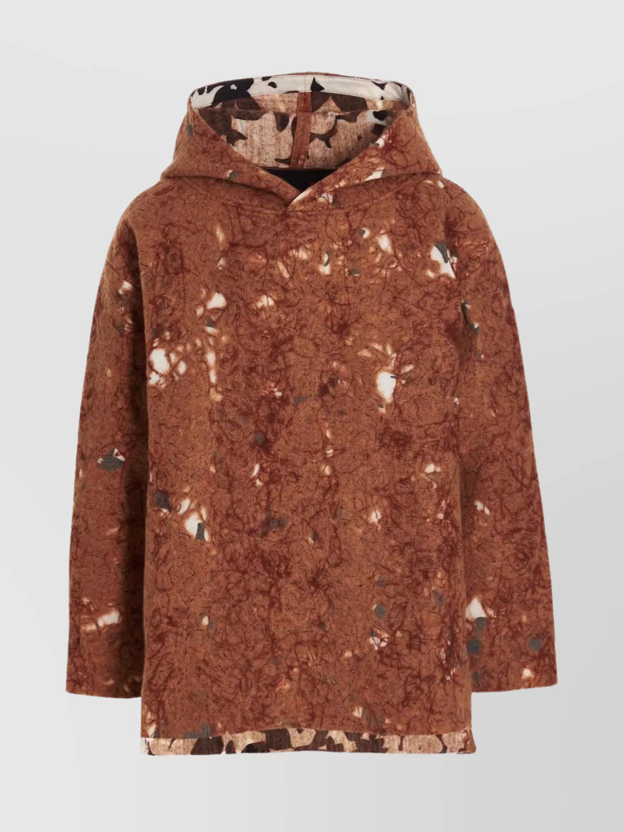Vitelli Abstract Pattern Hoodie In Textured Fabric In Brown