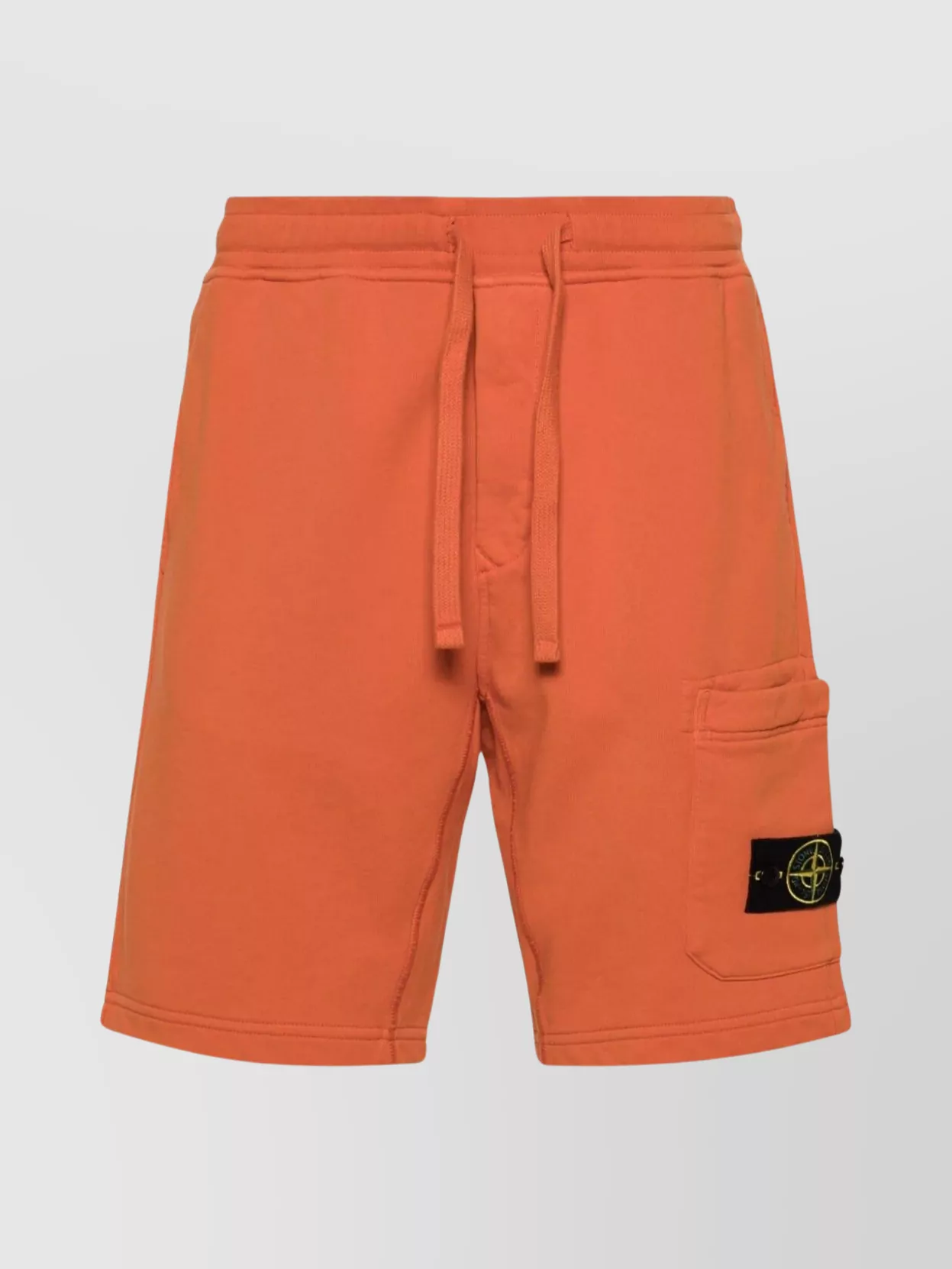 Stone Island Compass-badge Cargo Shorts In Orange