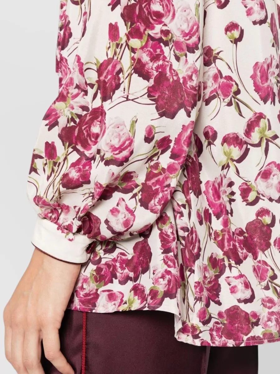 F.r.s For Restless Sleepers Silk Blend Floral Print Lavallière Blouse
