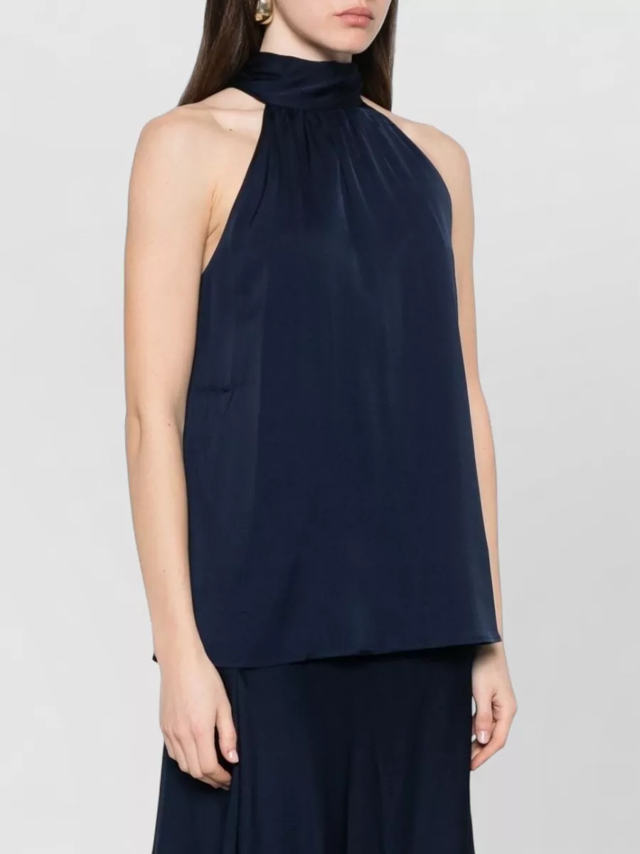 Silk95Five Silk Sleeveless High Neck Top