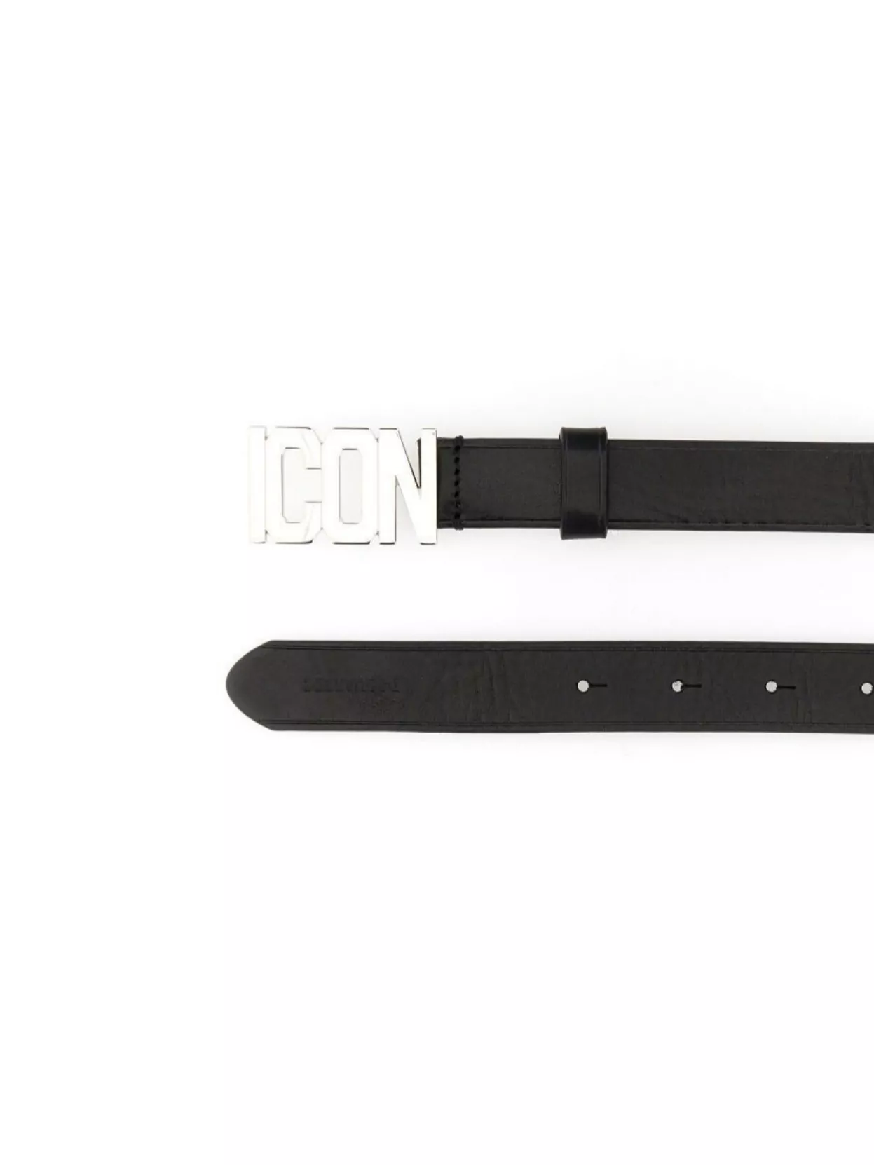 Dsquared2 Leather Belt With Iconic Silver Buckle