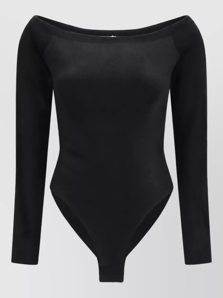 Alaïa velvet off-shoulder bodysuit