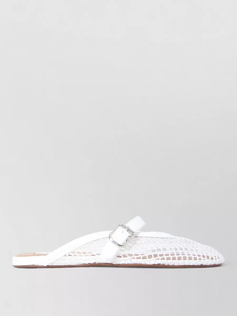 Alaïa Leather Mesh Flat Slippers
