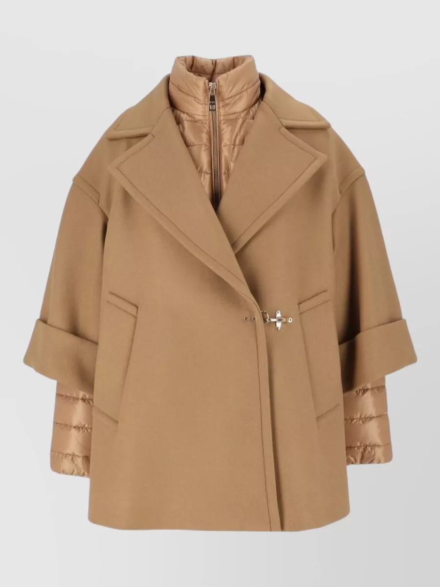 Fay wool cashmere double-breasted cape coat