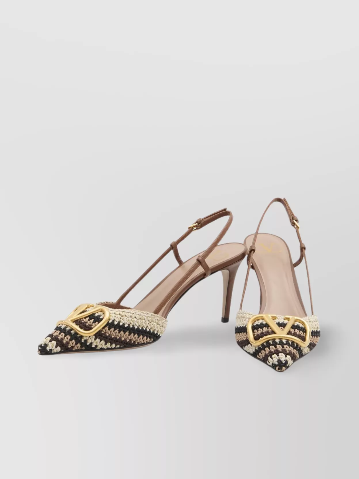 Valentino Vlogo Signature Slingback Pumps In Neutral