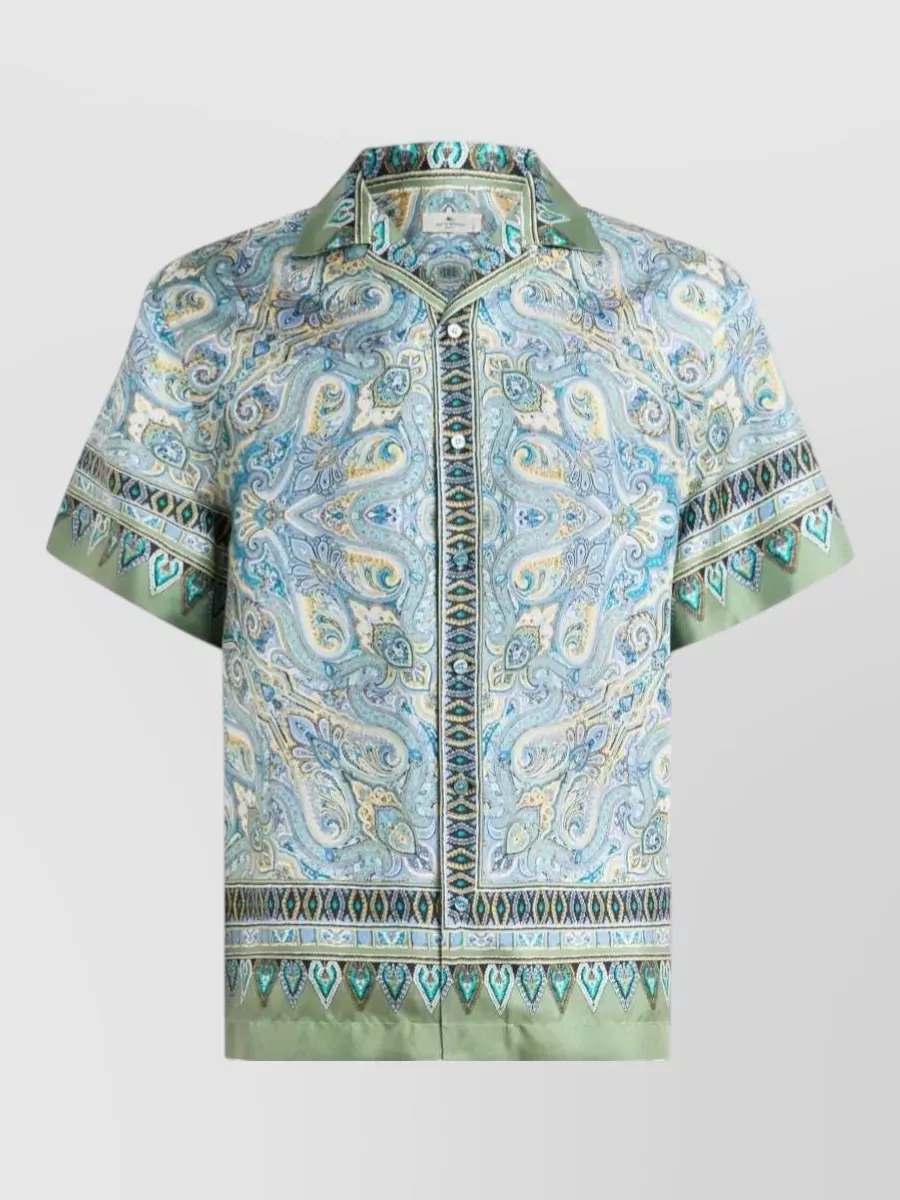 Etro Silk paisley-print short-sleeve bowling shirt