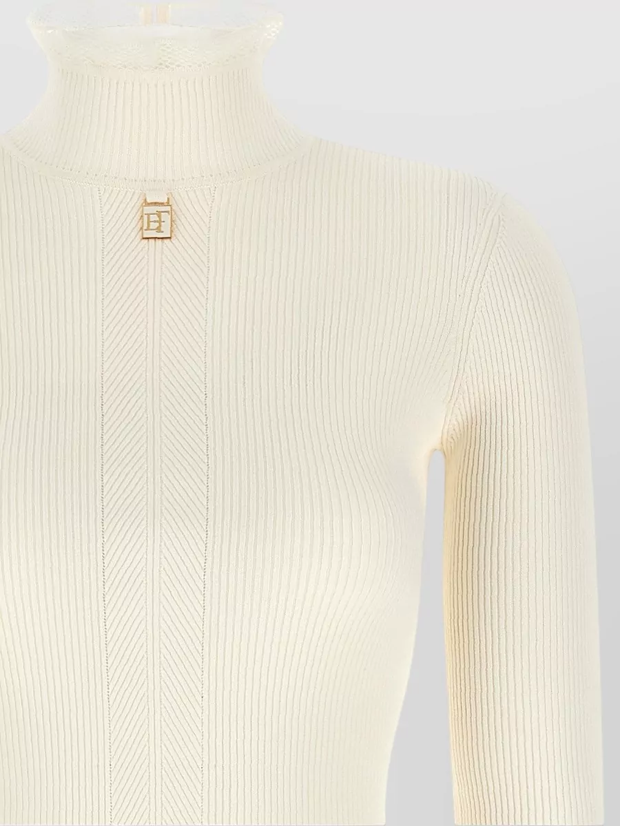Elisabetta Franchi Ribbed Knit Midi Dress