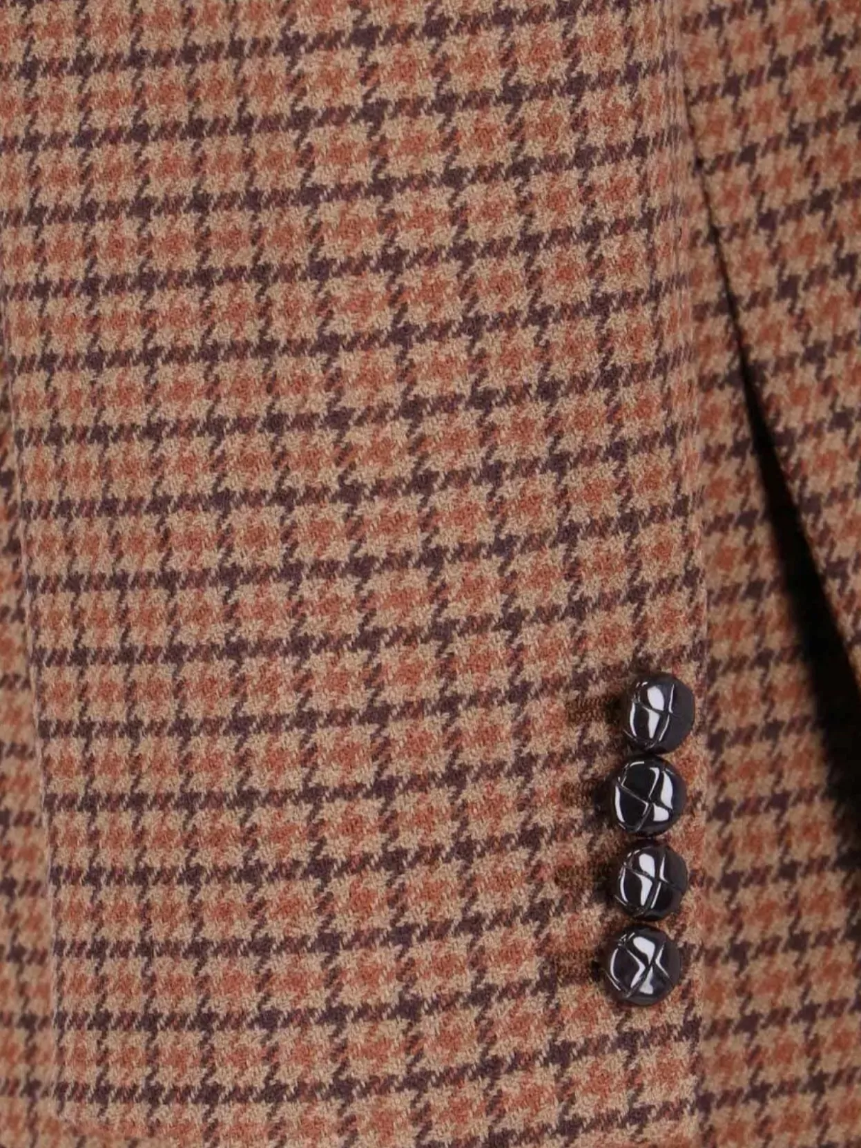 Chloé Houndstooth Double-Breasted Blazer Notched Lapels