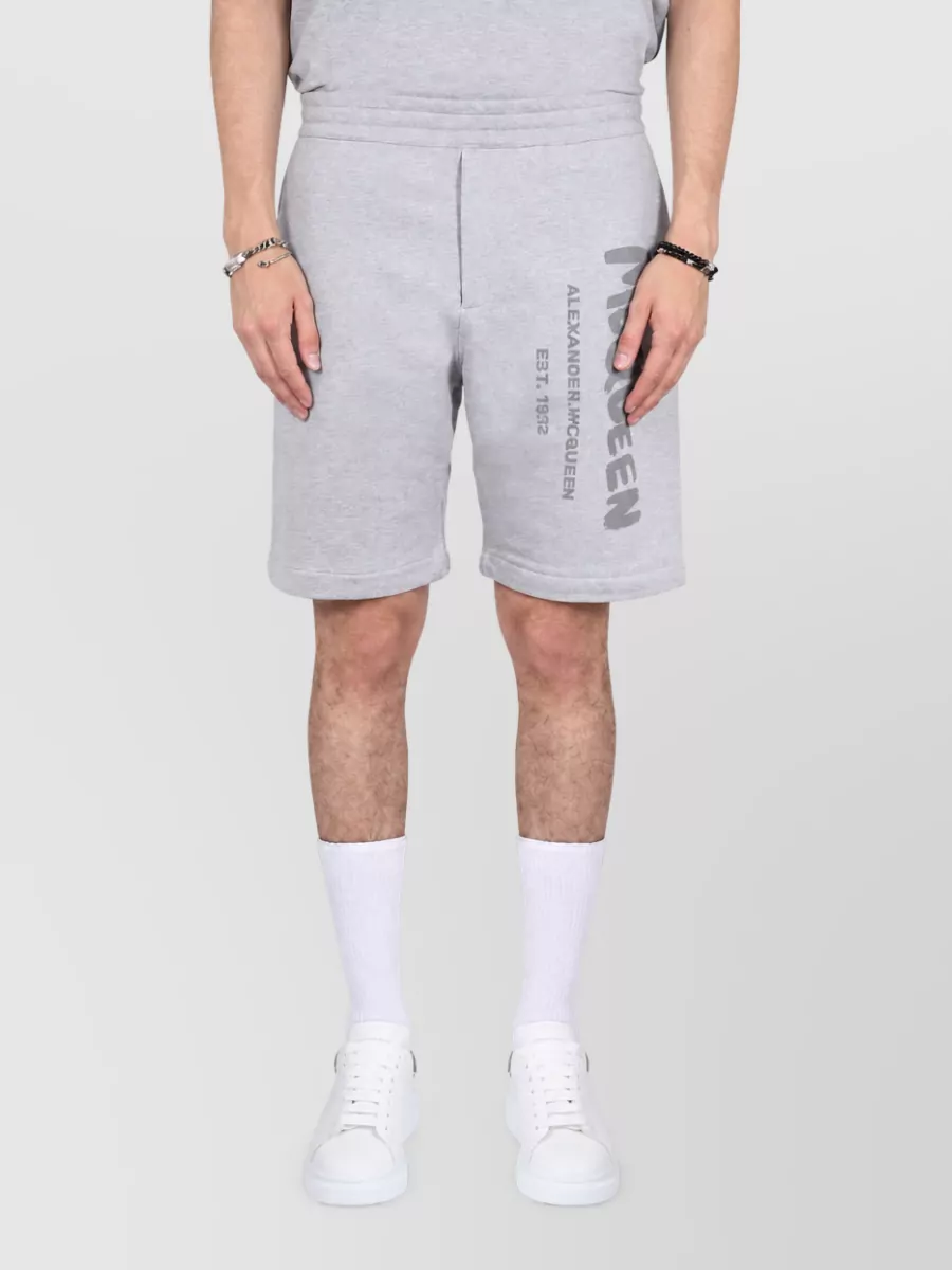 Alexander Mcqueen Graffiti Logo-Print Chino Shorts