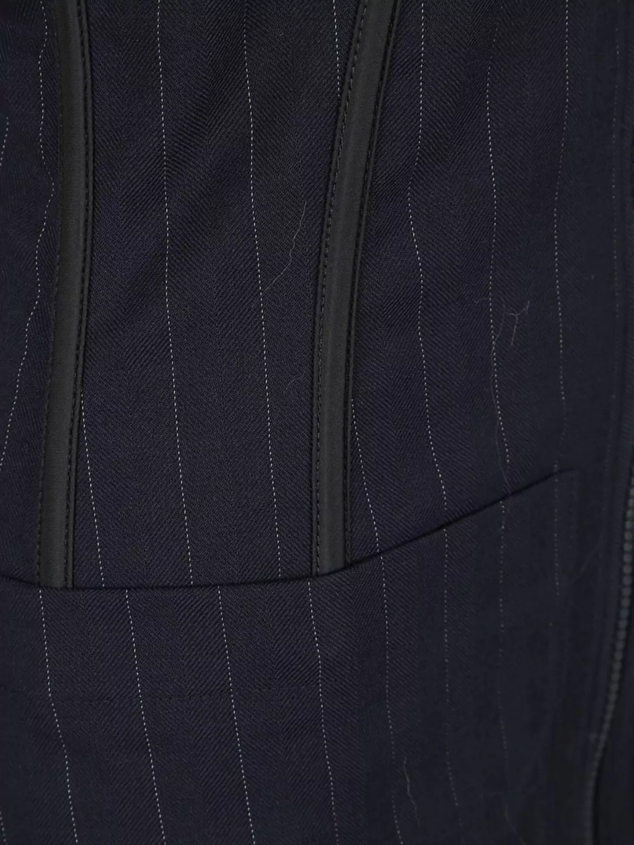 Pinko Strapless Pinstripe Top Pockets Detail