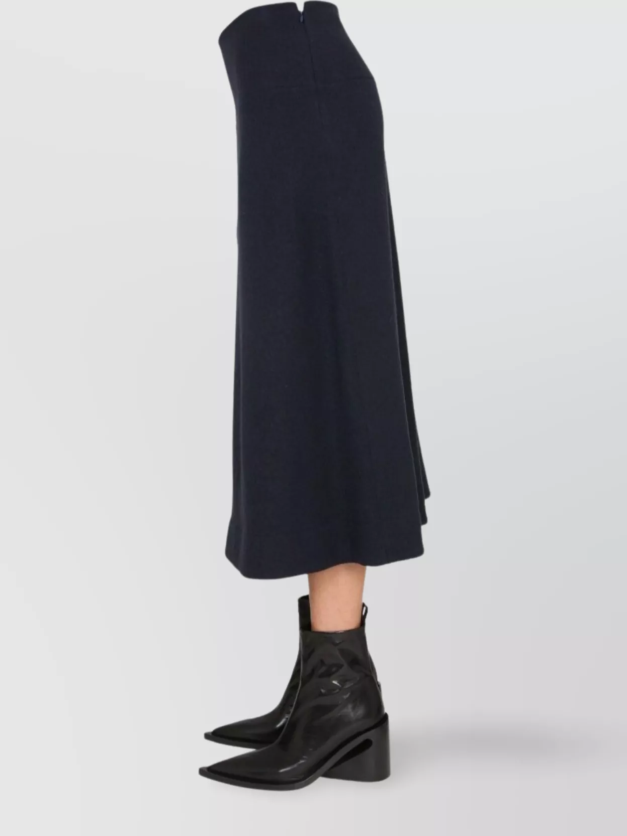 Jil Sander Wool A-Line Midi Skirt