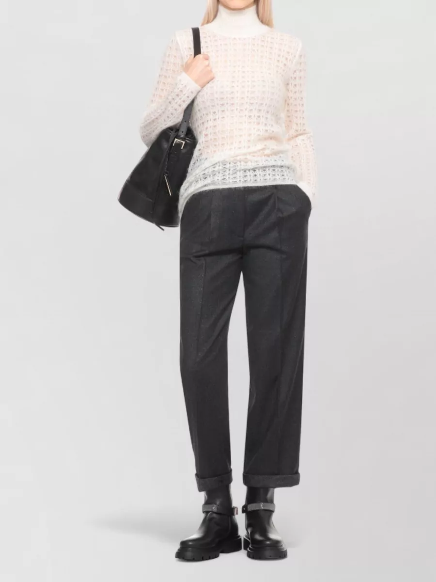 Fabiana Filippi High Neck Long Sleeve Knit Sweater