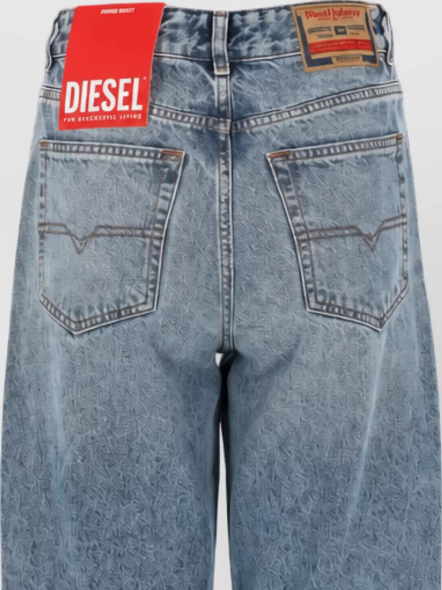 Diesel High Waist Wide Leg Unisex Casual Jeans