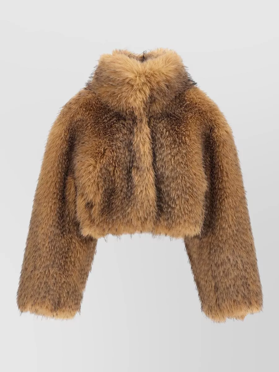 Rotate Birger Christensen Cropped Faux Fur Jacket