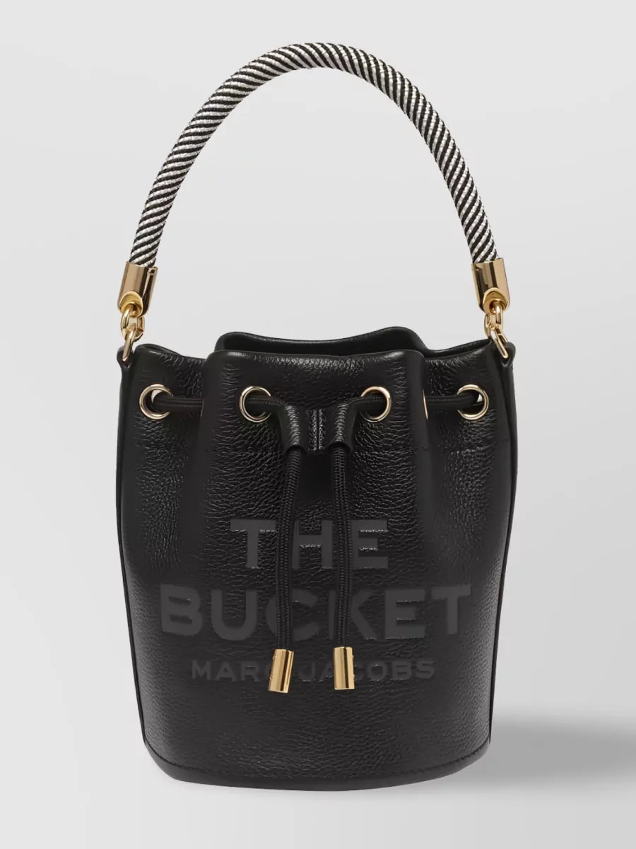 Shop Marc Jacobs The Bucket Leather Drawstring Tote In Black