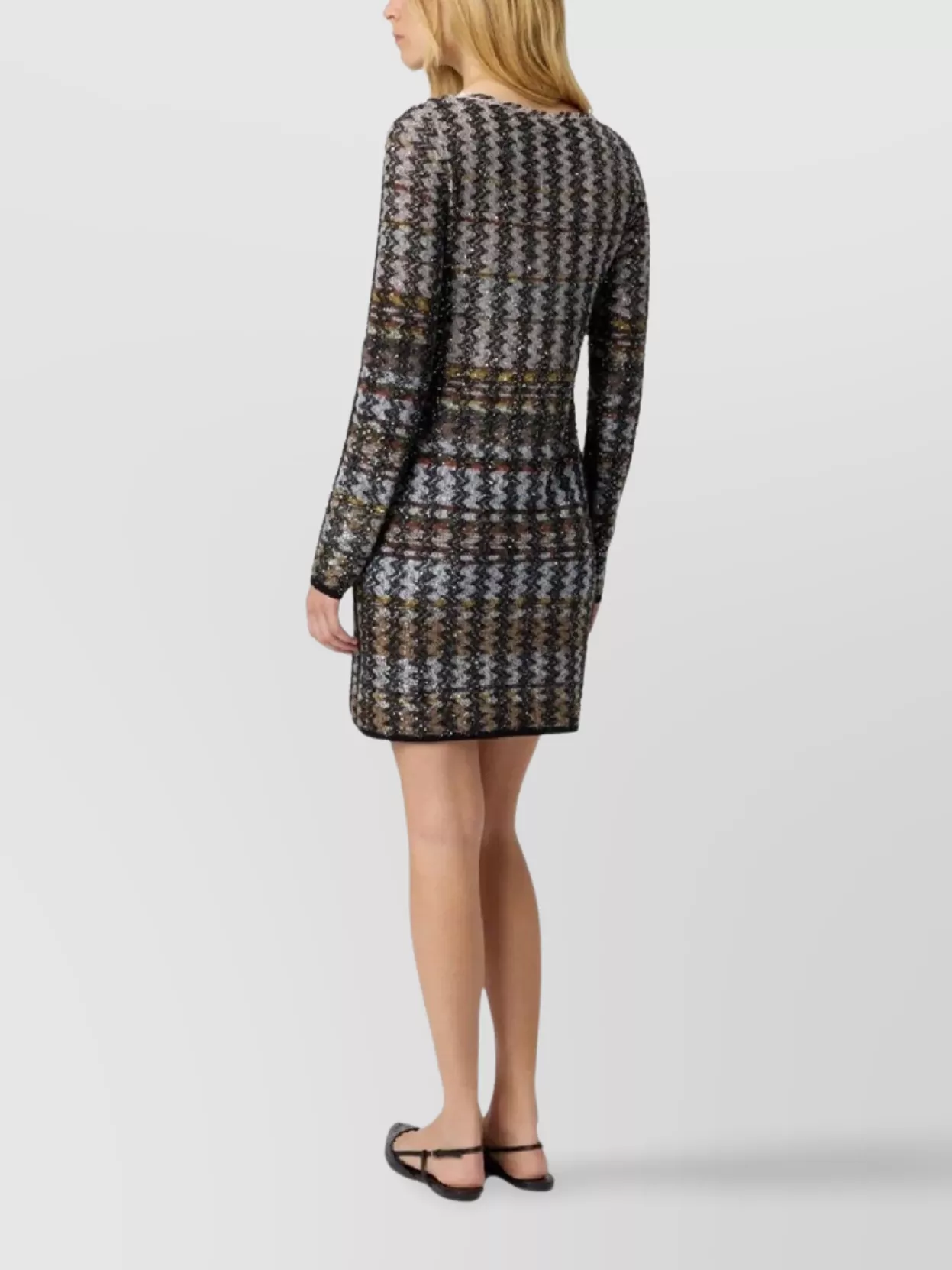 Missoni Knee-Length Patterned Dress Long Sleeves