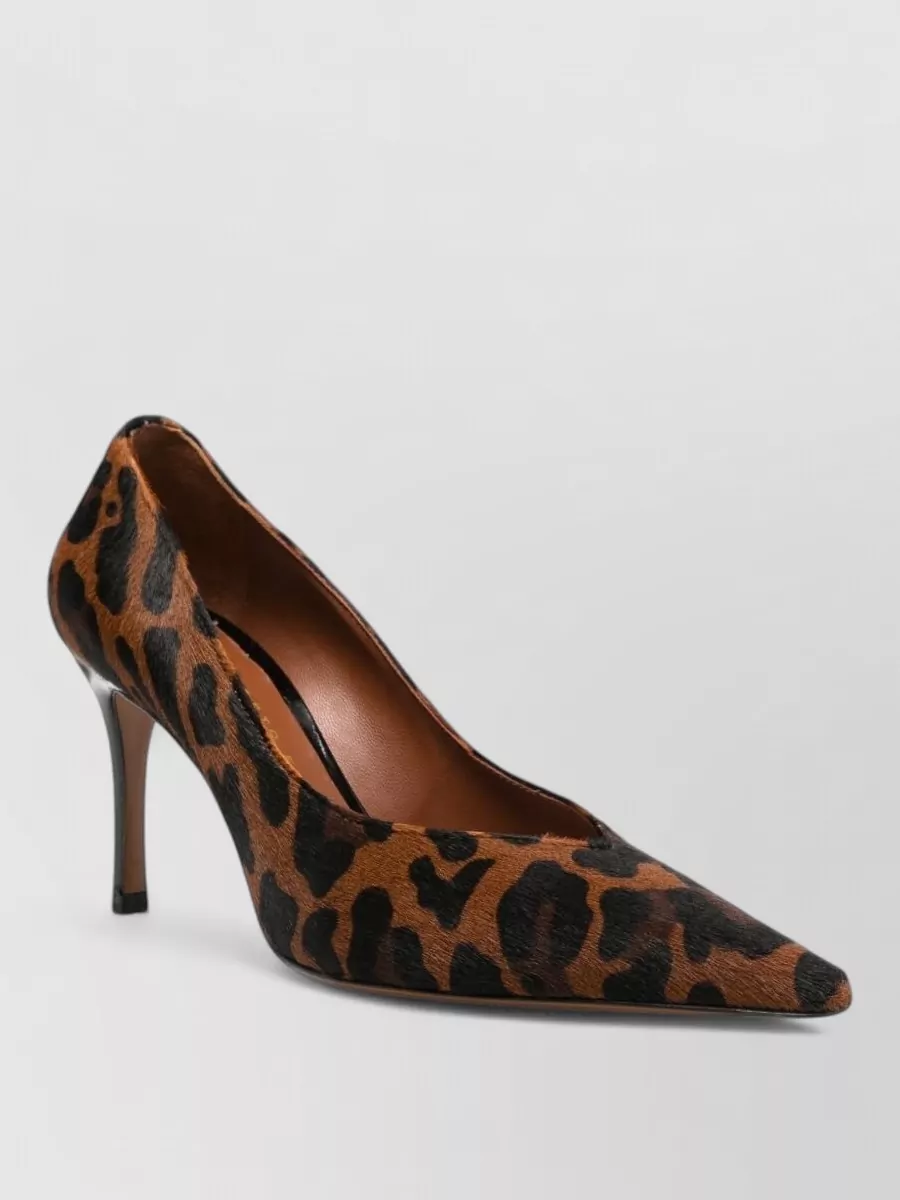 Roberto Festa Leopard-Print Leather High Heel Pumps