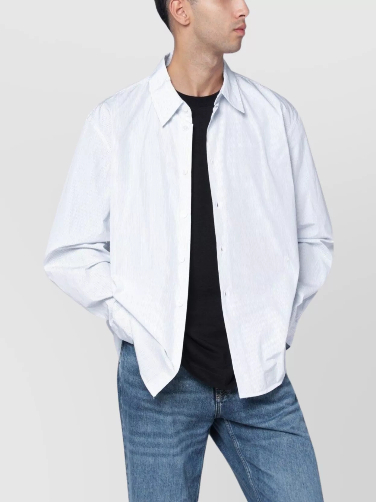 Our Legacy Tailored Striped Long Sleeve Shirt In White