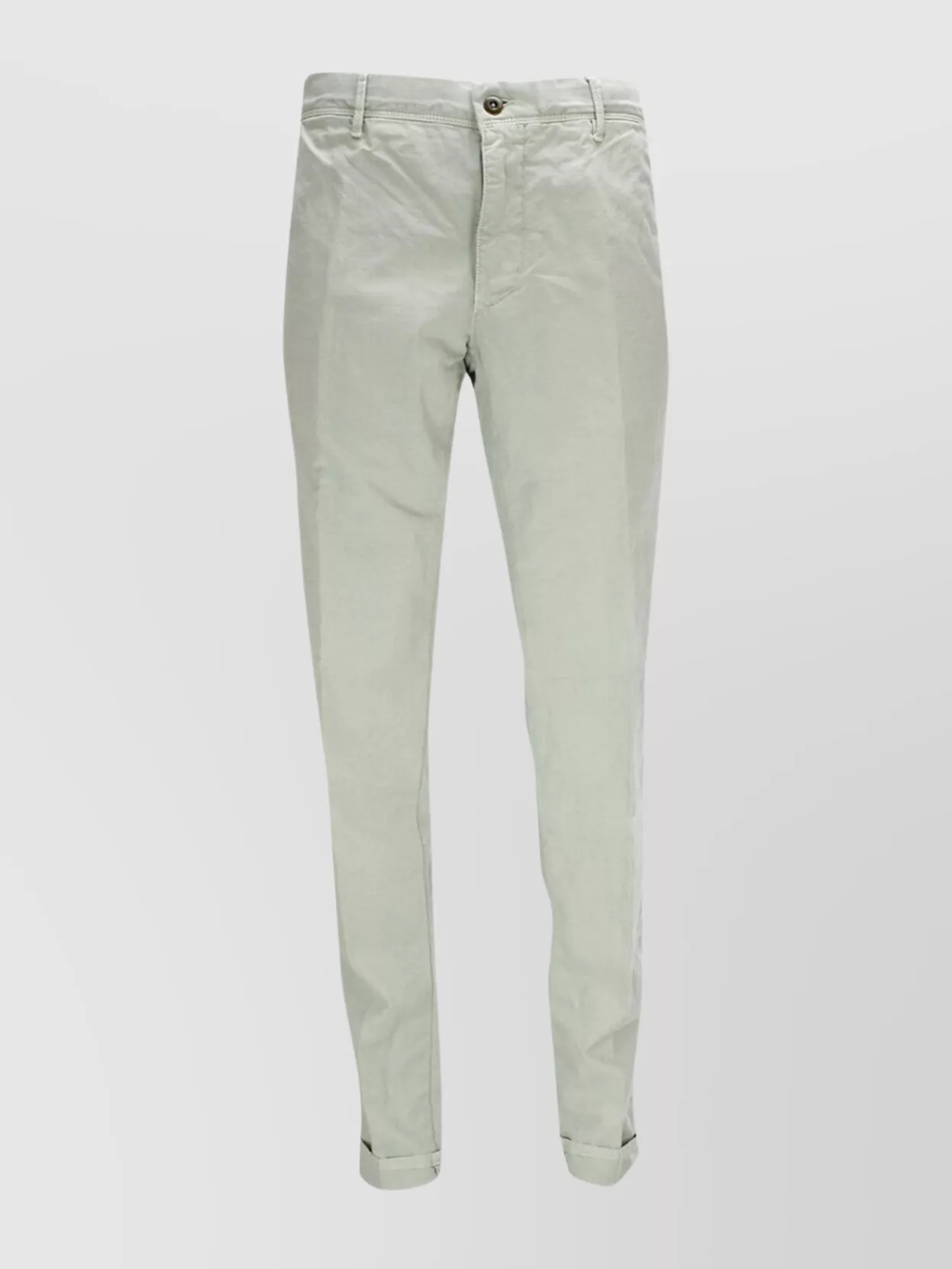 Incotex Trousers With Back Pockets And Rolled Cuffs In Green