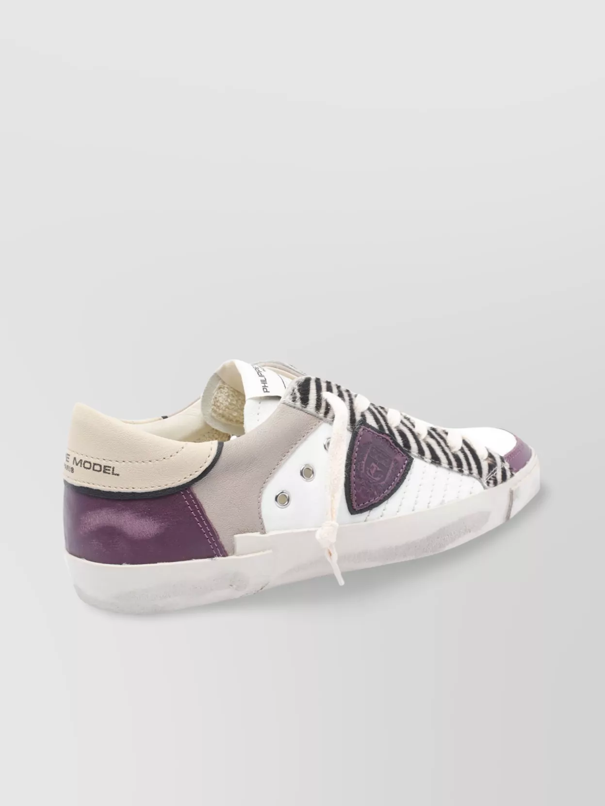 Philippe Model Low Top Leather Sneakers With Contrast Panels