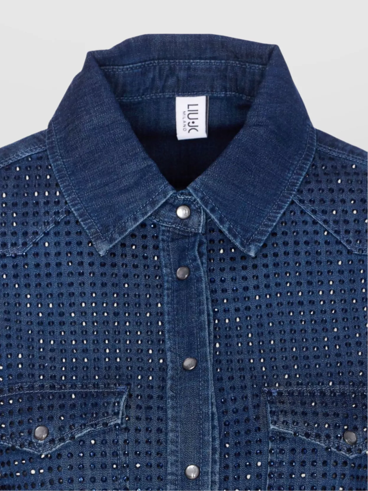 Liu Jo Denim Shirt With Crystals And Studs