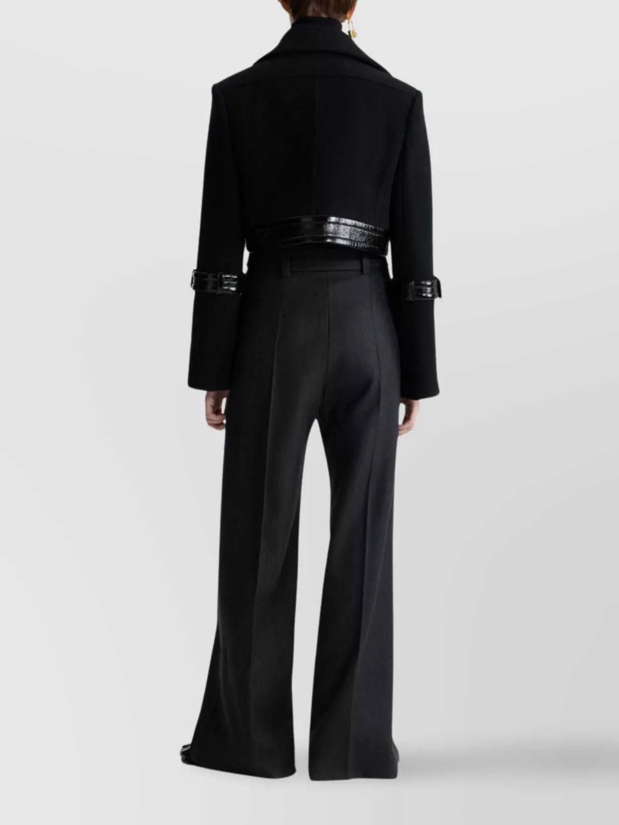 Patou Textured Cropped Jacket Belted Waist