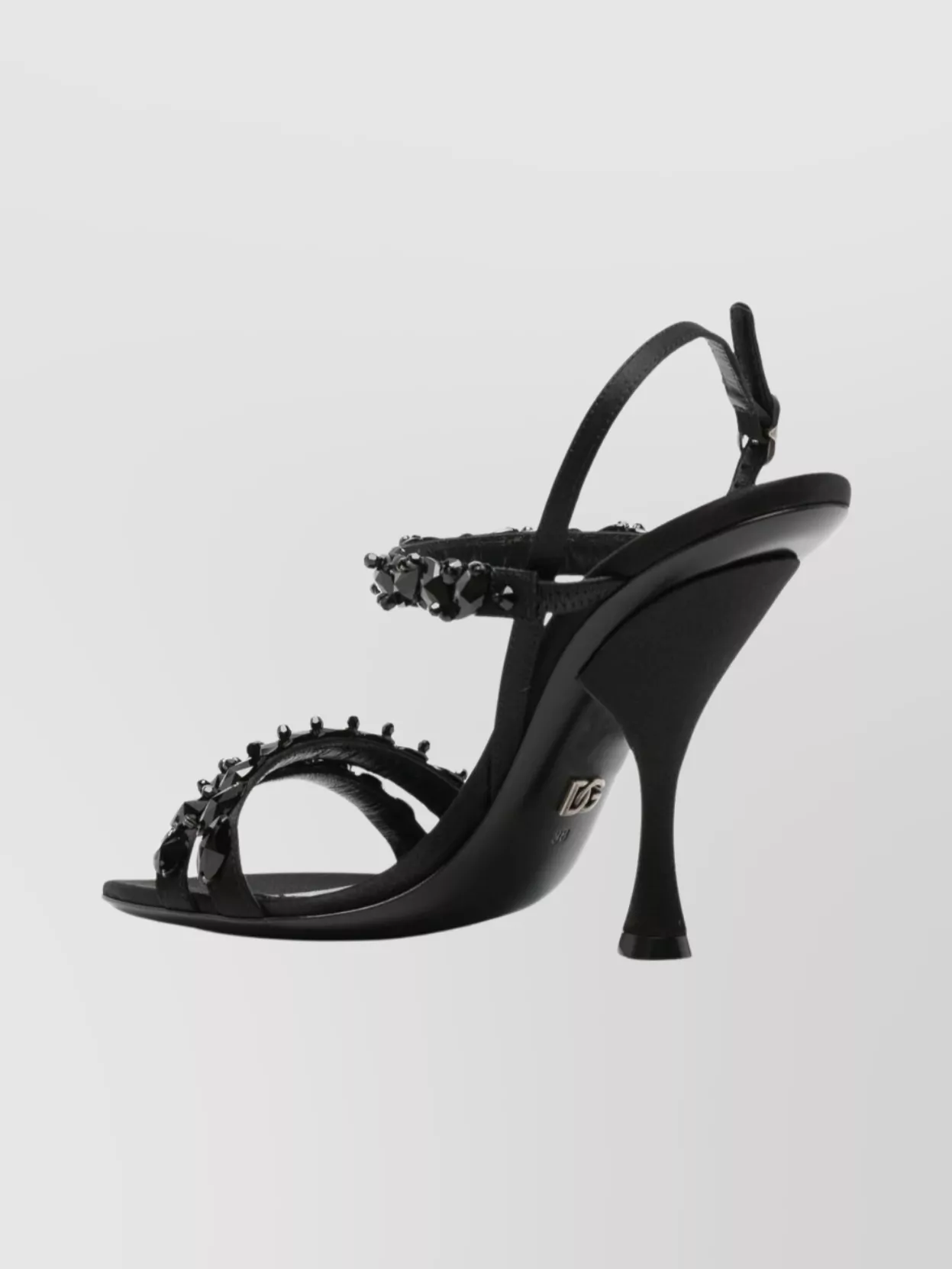 Dolce & Gabbana Sandals H-heel Rayon Leather In Black