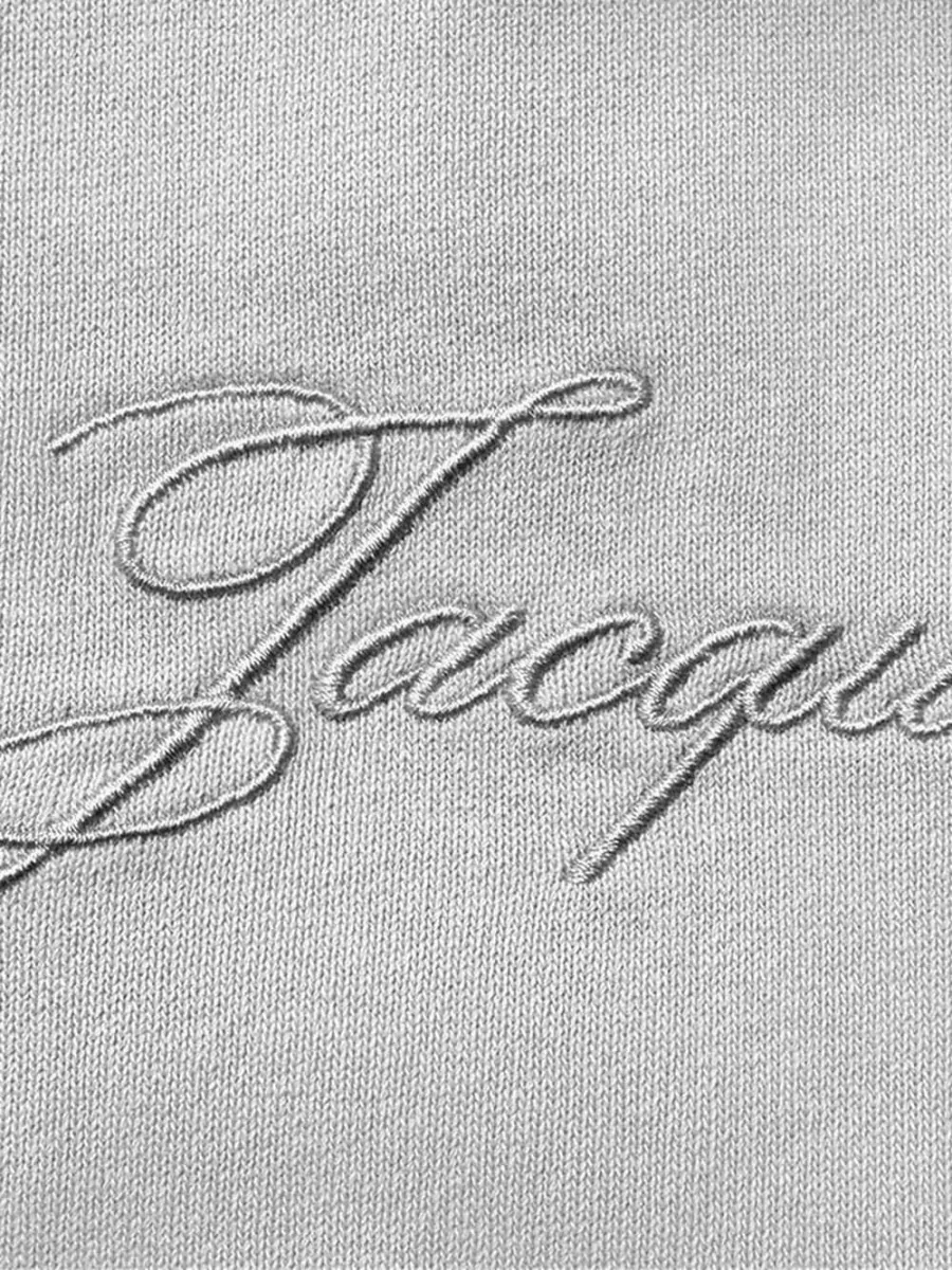 Jacquemus Cropped Embroidered Logo Cotton T-Shirt