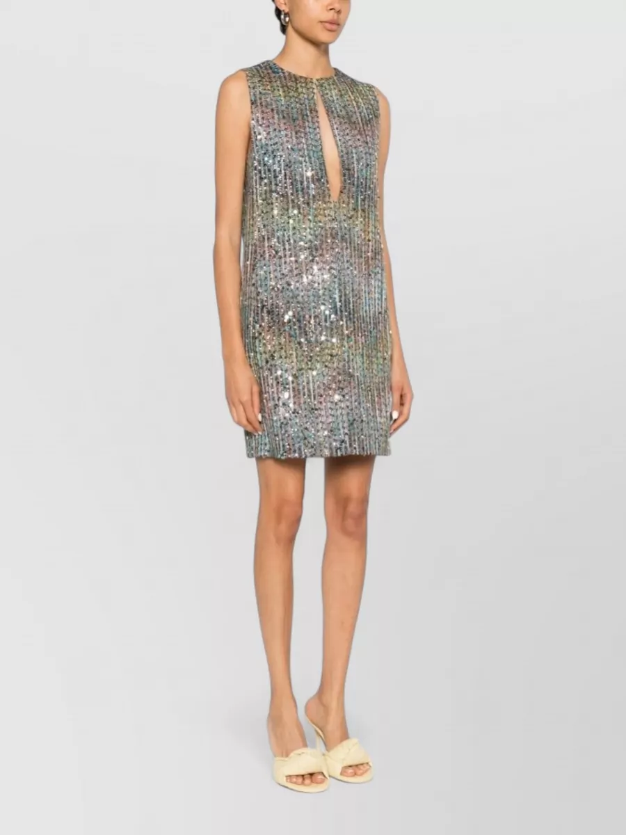 Missoni Metallic Sleeveless Cutout Mini Dress