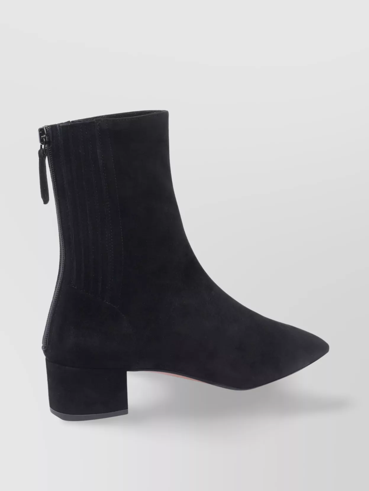 Aquazzura Pointed Toe Suede Ankle Boots With Block Heel