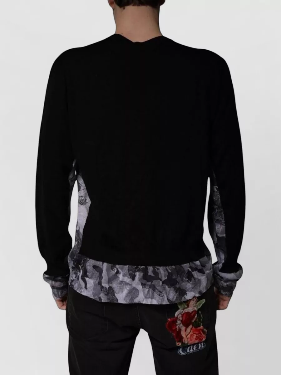 Dolce&Gabbana Virgin Wool Camouflage V-Neck Sweater