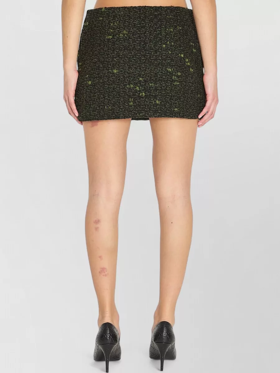 Gucci Bouclé Wool Mini Skirt Gg Buttons