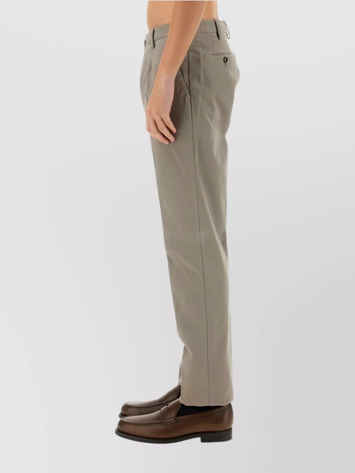 Pt Torino Gabardine Trousers With Back And Side Pockets