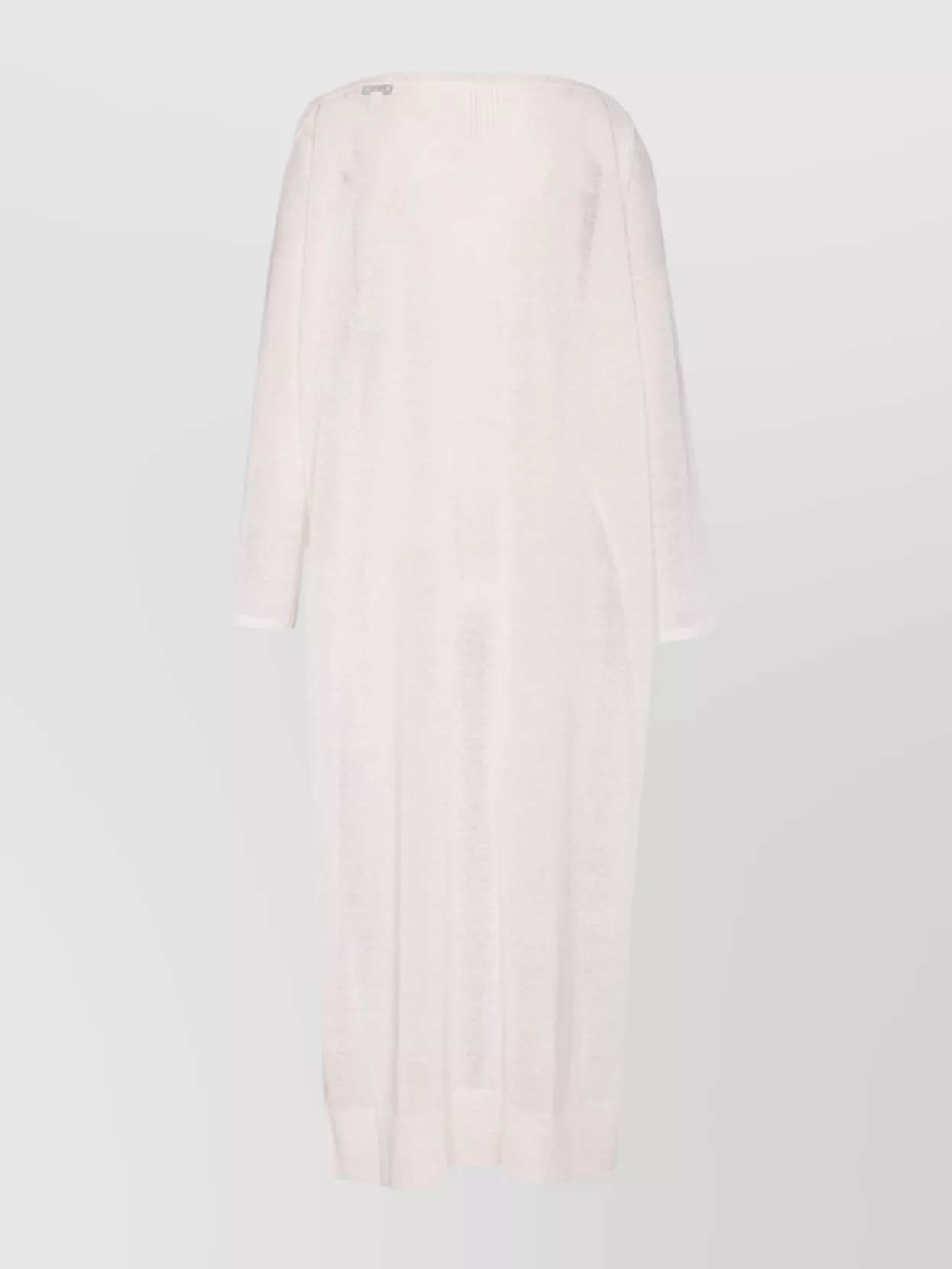 Alaïa Sheer Boat Neck Kaftan Dress With Splits In White