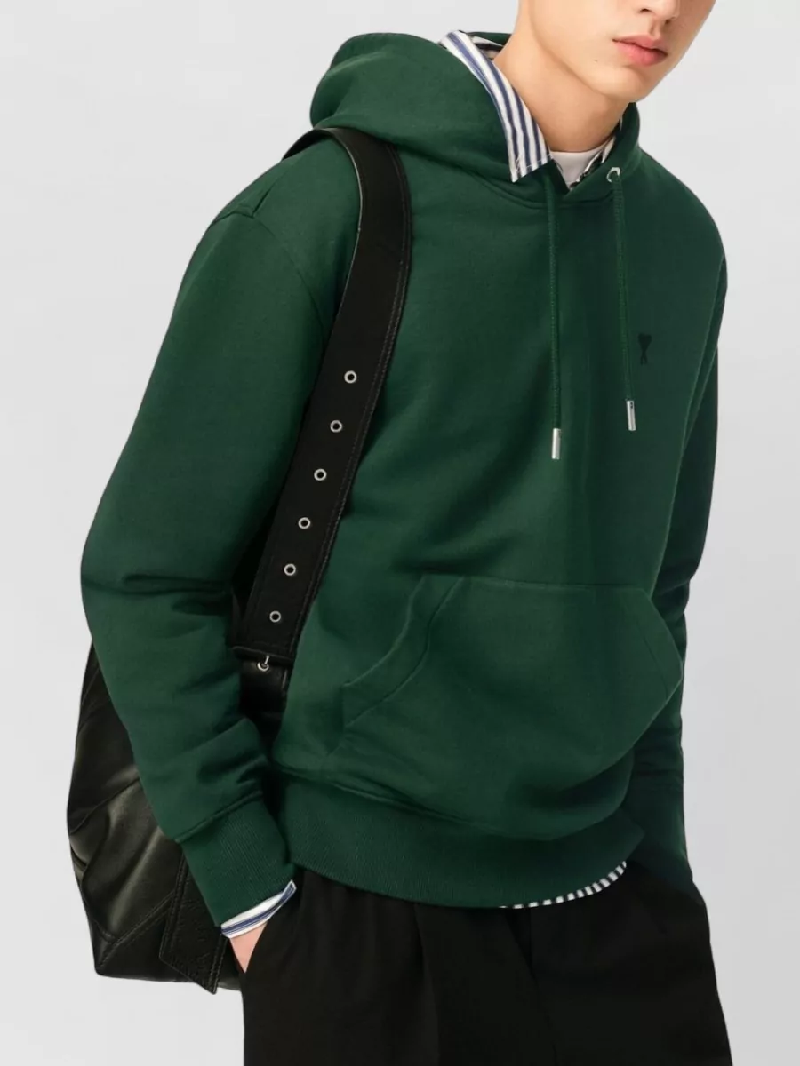 Ami Paris Cotton Logo-Print Hoodie