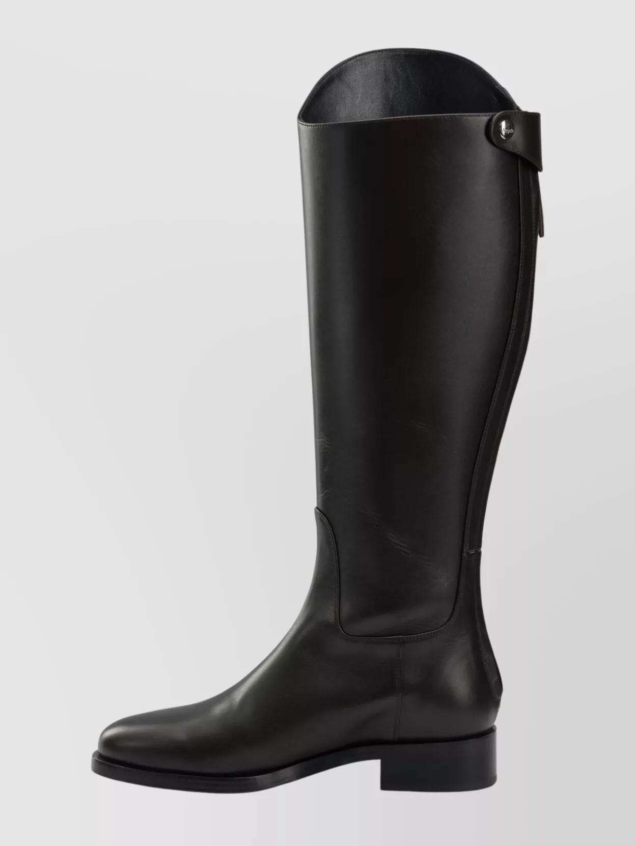 Aeyde Knee-high Leather Boots Side Button Detail In Black