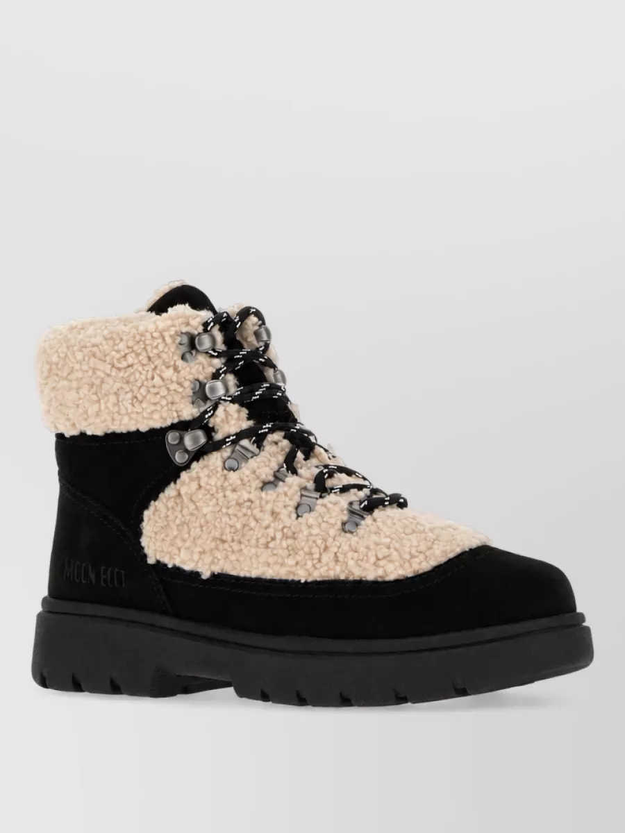 Moon Boot leather combat ankle boots