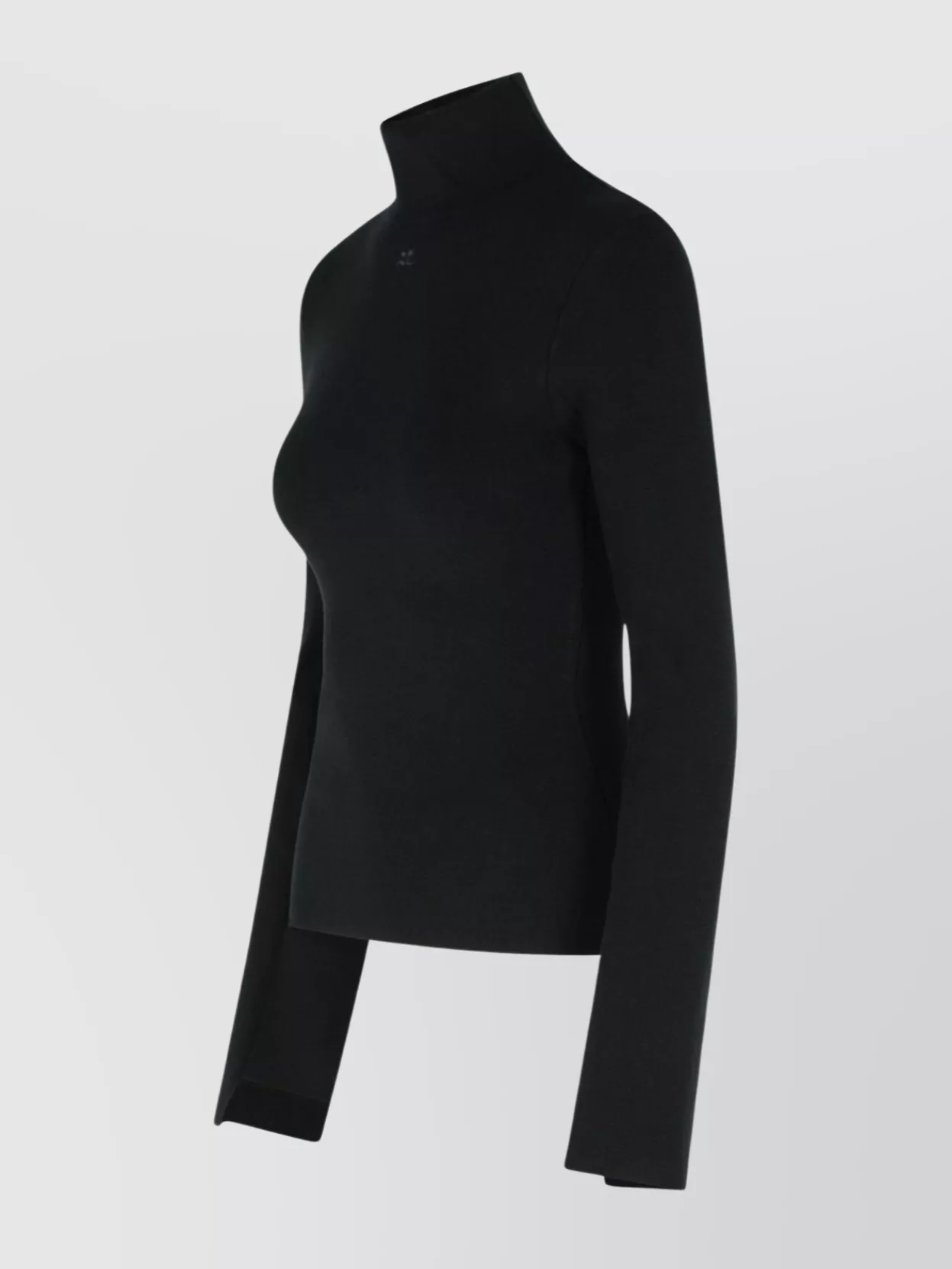 Courrèges Slim Fit Mock Neck Long Sleeve Sweater