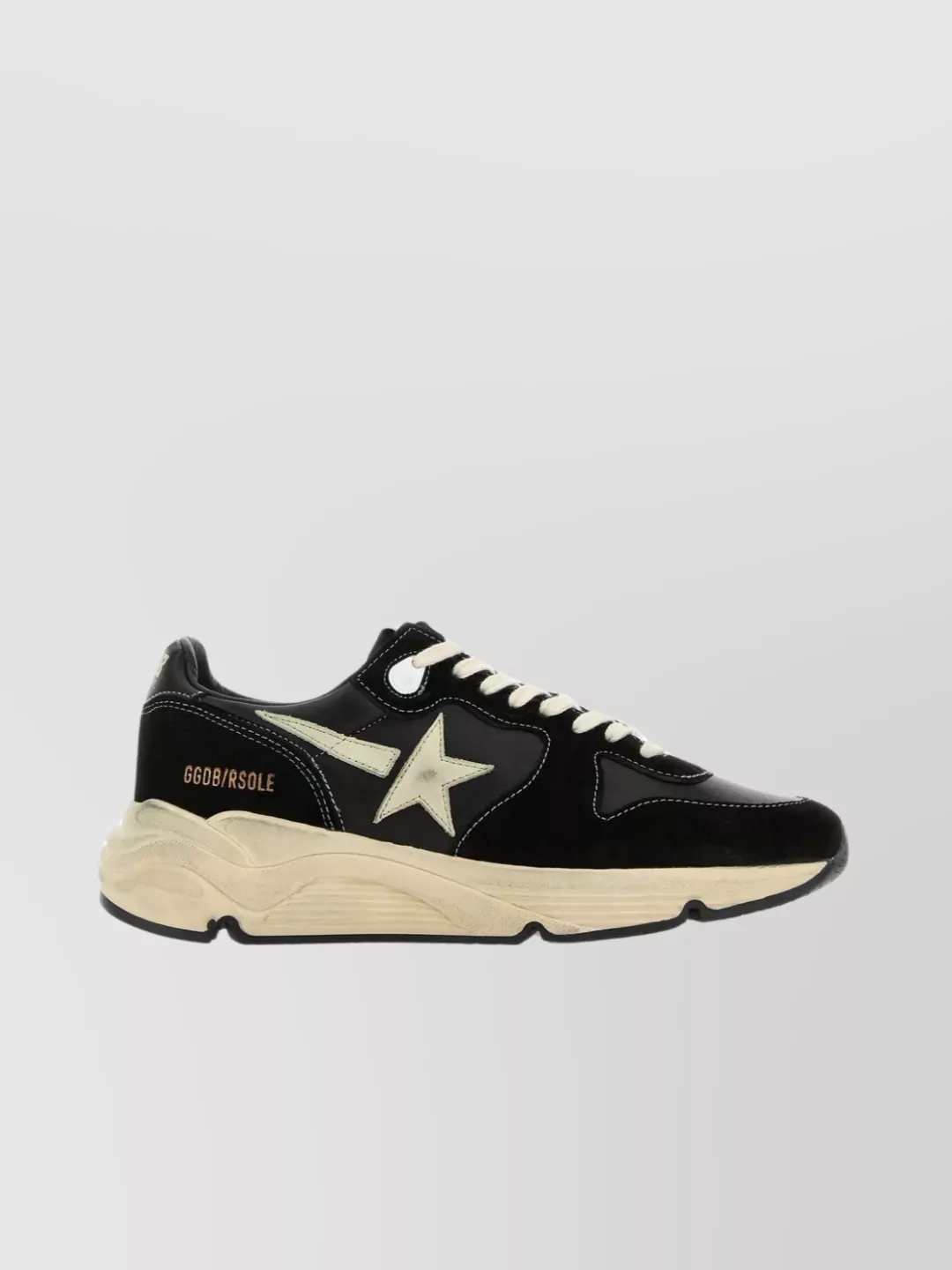 Shop Golden Goose Leather Running Sole Sneakers With Star Patch