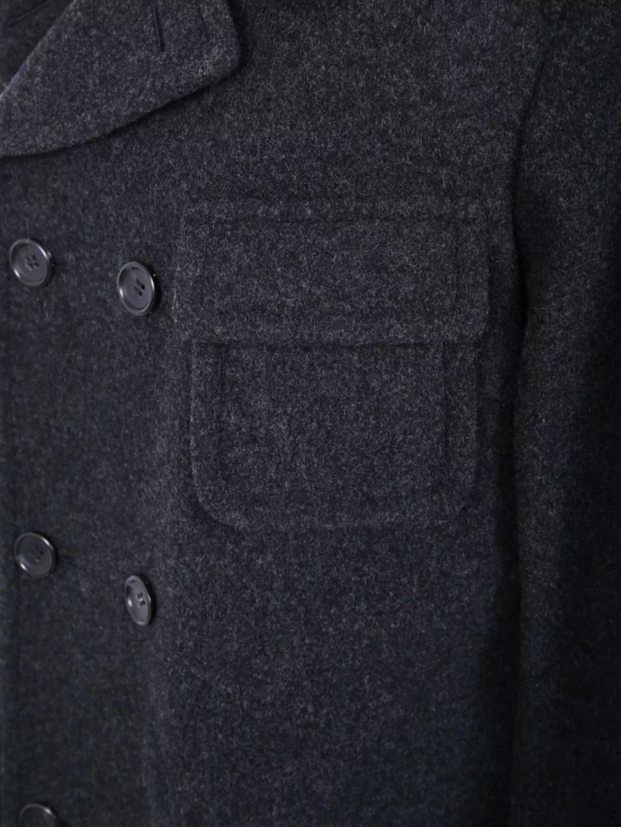 Comme Des Garçons Long Double Breasted Coat With Notched Lapels