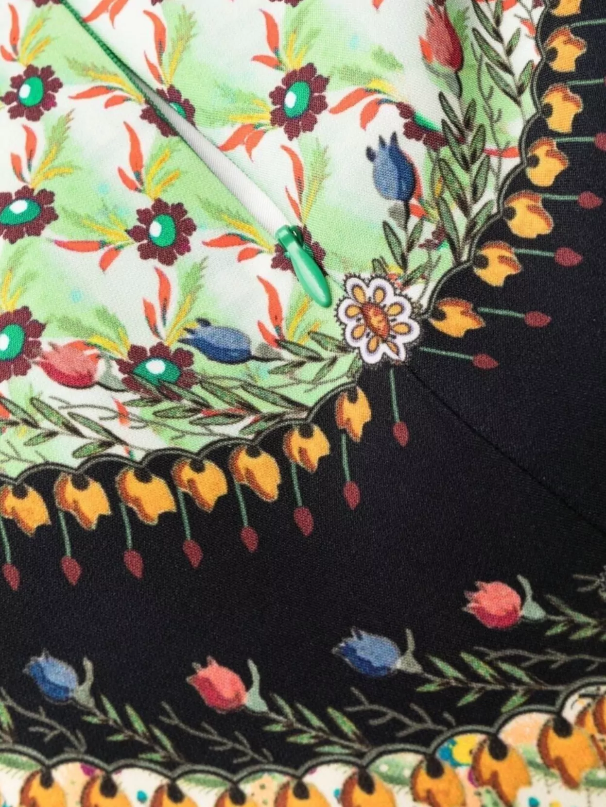 Etro Geometric Floral Embroidered Knee-Length Dress