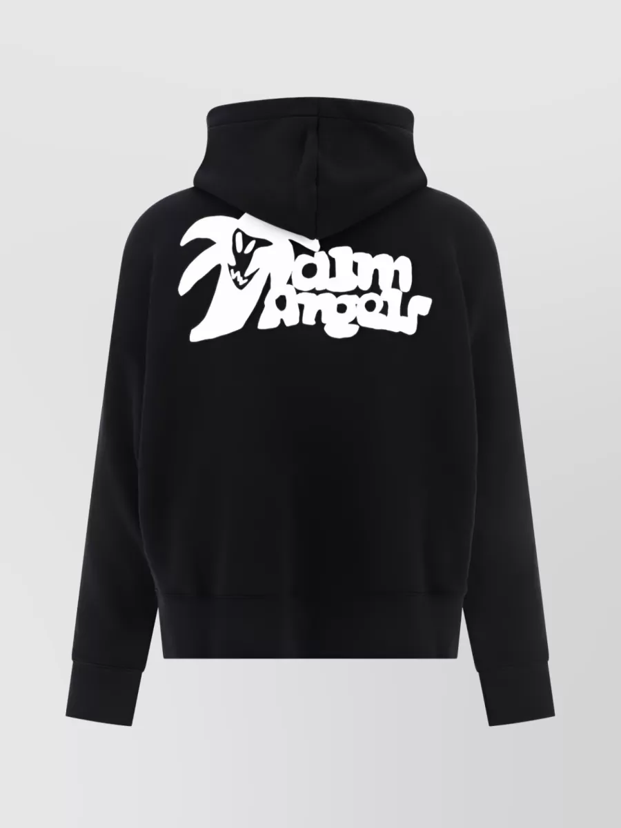 Palm Angels Logo-Print Organic Cotton Hoodie